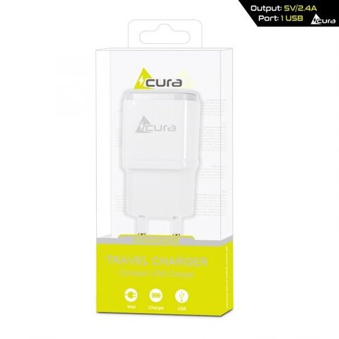 Ładowarka sieciowa Acura BW-H4 z gniazdem USB 2400mA