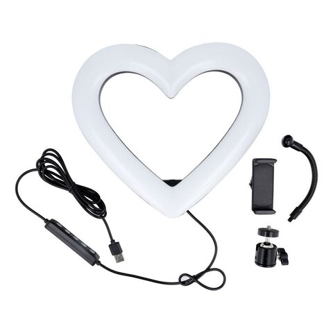 Lampa LED Ring / Heart Stream RGB pierścieniowa 10 cali FULL COLOR z uchwytem na telefon + statyw JM26-10