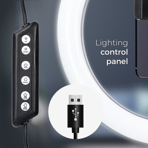 Lampa LED Ring Stream RGB pierścieniowa 12 cali FULL COLOR z uchwytem na telefon + statyw