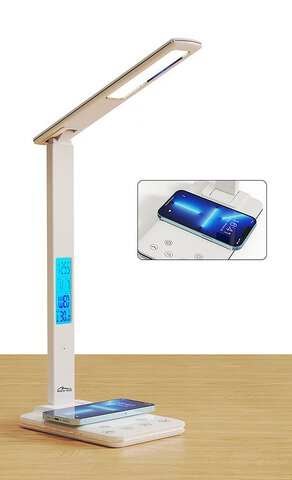 Lampka biurkowa LED 4W Media-Tech MT222, bezprzewodowa ładowarka indukcyjna QI 15W