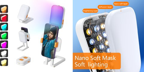 Lampka LED z uchwytem na smartfon Camrock Live Stream