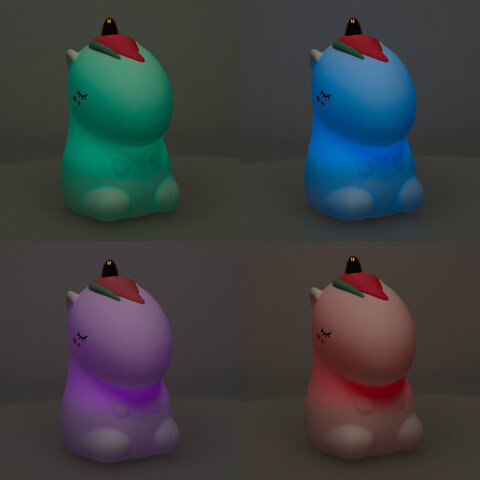 Lampka nocna dla dzieci silikonowa biała RGB jednorożec