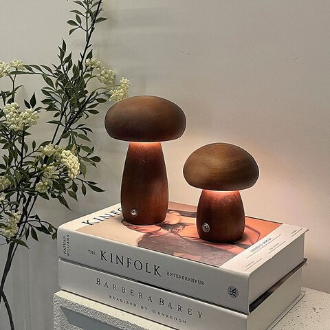 Lampka nocna GRZYBEK Art Deco brzowy MTWTHN
