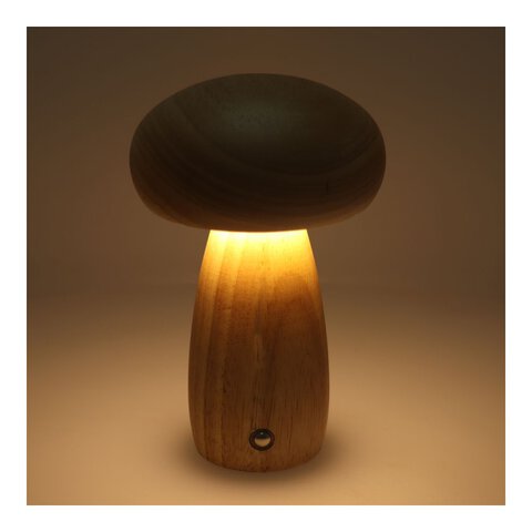 Lampka nocna GRZYBEK Art Deco jasne drewno MTWTHN