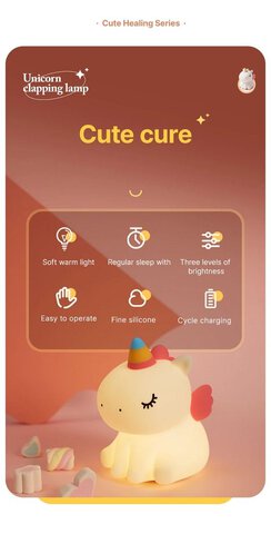 Lampka nocna Jednorożec Art Deco dotykowy Lampka nocna Jednorożec Art Deco dotykowy