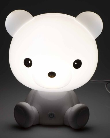 Lampka nocna LED dekoracyjna Miś biała