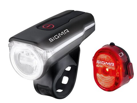 Zestaw lampek rowerowych SIGMA AURA 60 + NUGGET II 