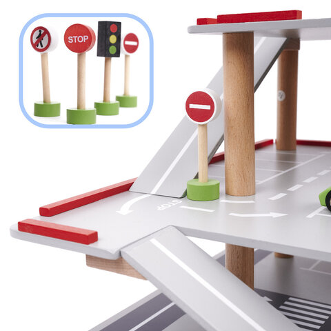Drewniany parking / garaż piętrowy montessori LULILO