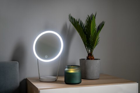 Lusterko do makijażu Humanas HS-ML01 z podświetleniem LED - białe
