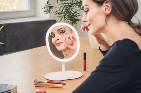 Lusterko do makijażu Humanas HS-ML03 z podświetleniem LED - białe