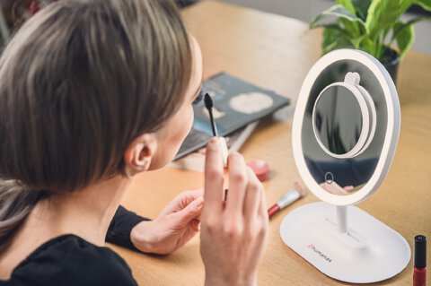 Lusterko do makijażu Humanas HS-ML03 z podświetleniem LED - białe