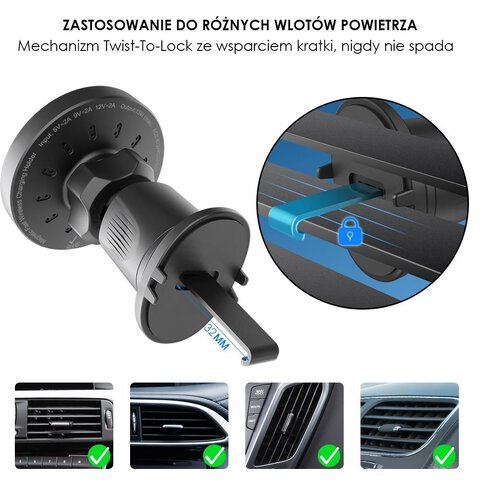 Magnetyczny uchwyt samochodowy z ładowarką indukcyjną MagSafe 15W eXtremestyle type: O-14 W