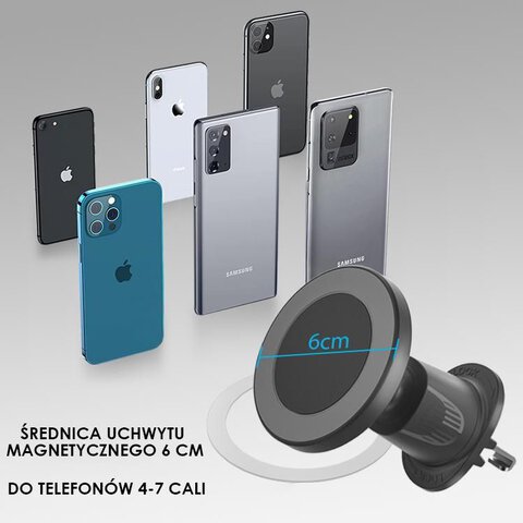 Magnetyczny uchwyt samochodowy z ładowarką indukcyjną MagSafe 15W eXtremestyle type: O-14 W