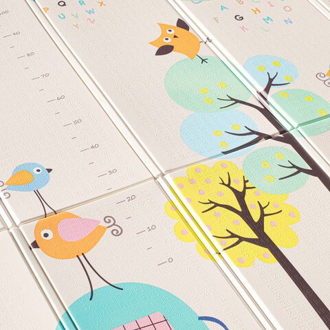 Mata edukacyjna piankowa dwustronna składana słonie alfabet 180 x 200 x 1 cm