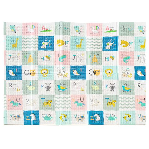 Mata edukacyjna piankowa dwustronna składana słonie alfabet 180 x 200 x 1 cm