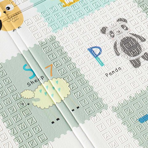 Mata edukacyjna piankowa dwustronna składana słonie alfabet 180 x 200 x 1 cm