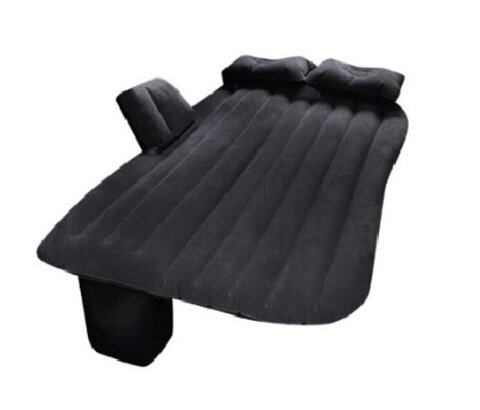 Welurowy materac dmuchany, łóżko samochodowe z pompką czarny 80cm x 130cm