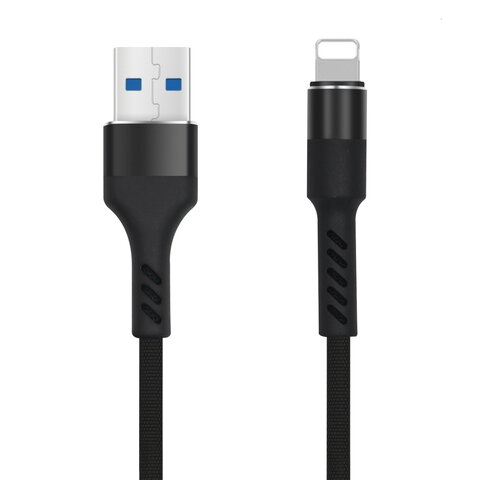Maxlife kabel MXUC-01 USB - Lightning 1,0 m 2A czarny nylonowy