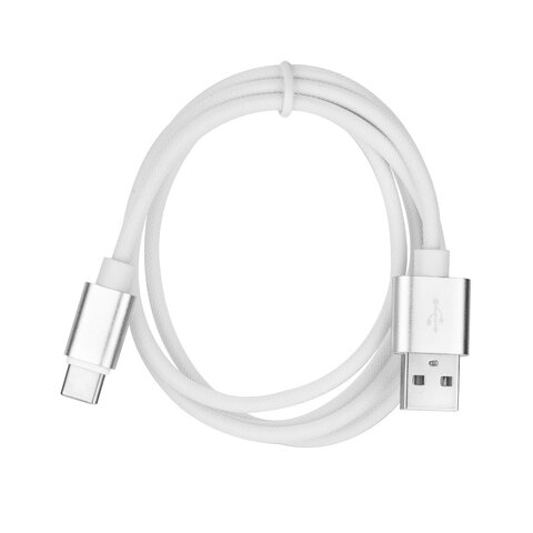 Metalowy kabel USB - typ C 3.0 biały