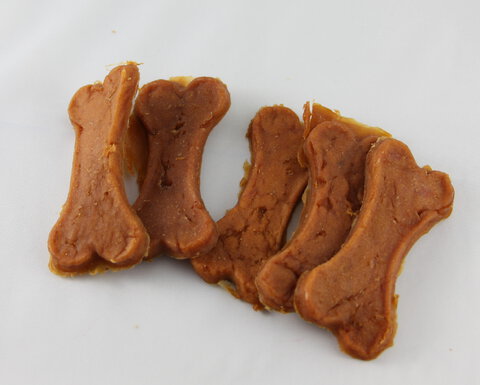 Przysmak smakołyk karma dla psa kota mięso z królika w kształcie kości 100g