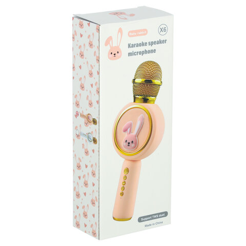 Mikrofon bezprzewodowy do karaoke króliczek różowy Mikrofon bezprzewodowy do karaoke króliczek różowy
