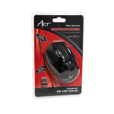 Mysz optyczna bezprzewodowa 2,4GHz ART-AM87A Black