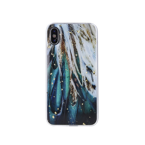 Nakładka Gold Glam do iPhone 15 Pro Max 6,7" pióra