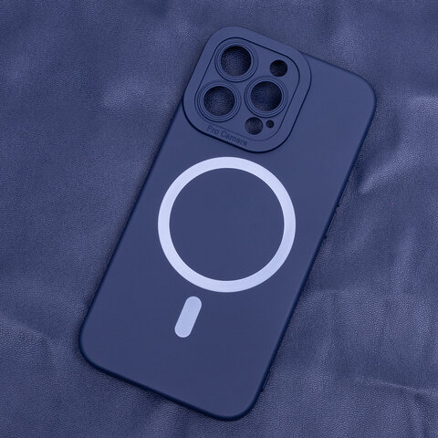 Nakładka Silicon Mag do iPhone 15 Pro Max 6,7" ciemnoniebieska