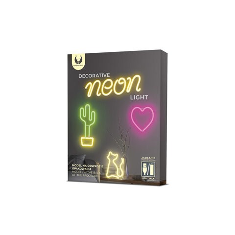 Lampka NEON wzór KOT ciepła biała Forever Light 