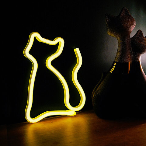 Lampka NEON wzór KOT ciepła biała Forever Light 