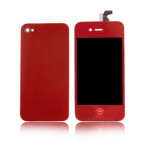 Obudowa (LCD z panelem dotykowym + klapka tylna) do iPhone 4S czerwona