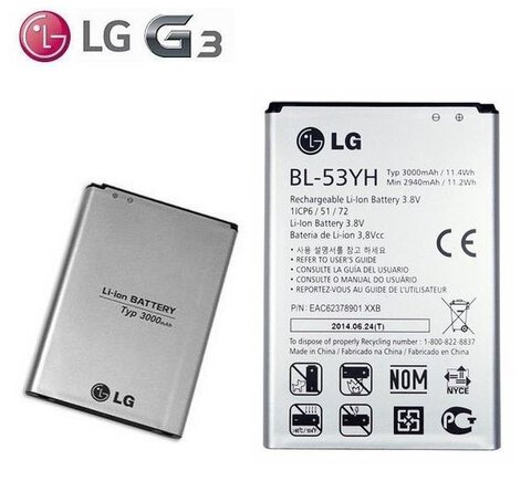 Oryginalna bateria BL-53YH do LG G3 D850 D855 3000mAh
