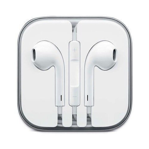 Oryginalny zestaw słuchawkowy stereo Apple EarPods MD827ZM/A białe + adapter MMX62ZM/A Audio 3,5mm - Lightning