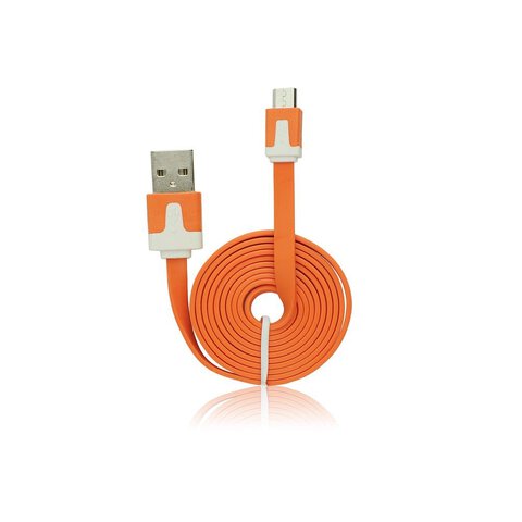 Płaski kabel micro USB 1m pomarańczowy