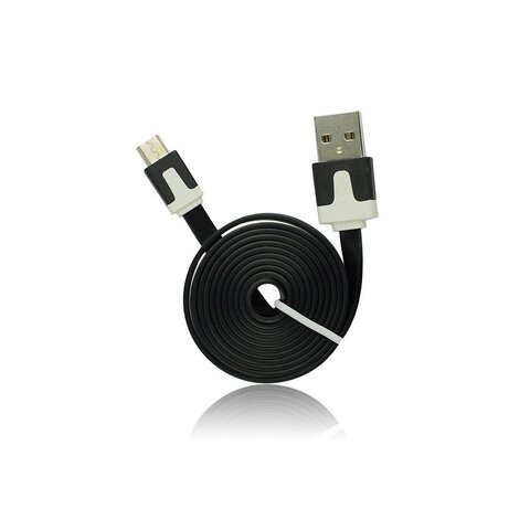 Płaski kabel micro USB 1m czarny