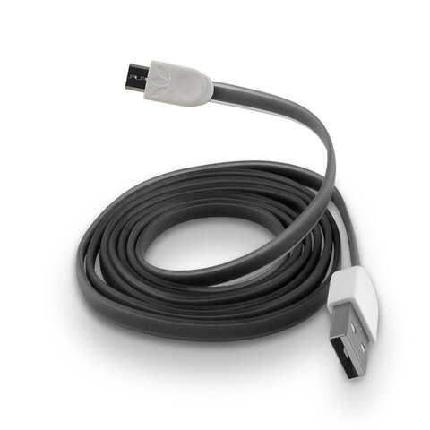 Płaski kabel silikonowy micro USB Forever czarny