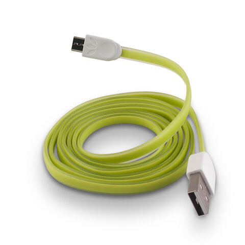 Płaski kabel silikonowy micro USB Forever zielony