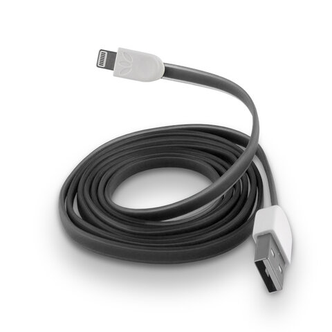 Płaski kabel silikonowy USB do Apple iPhone 5 / 6 czarny