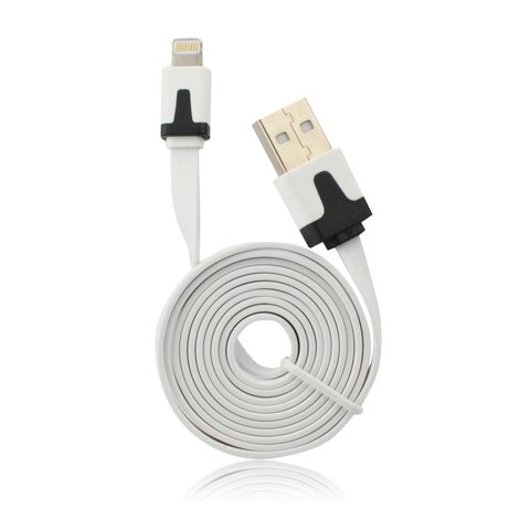 Płaski kabel USB do iPhone 5 / 6 8pin lightning 2m biały