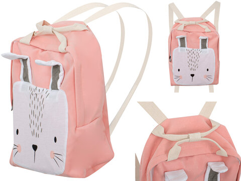 Plecak z królikiem dla przedszkolaka różowy 34 cm