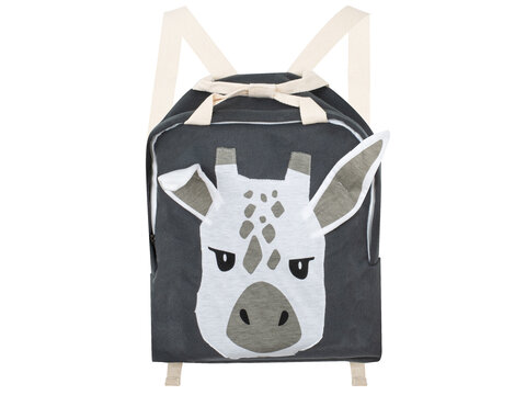 Plecak z żyrafą dla przedszkolaka ciemnoszary 34 cm