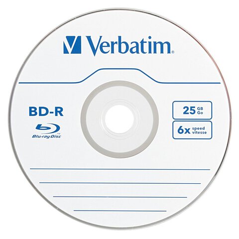 Płyty Blu-Ray BD-R 25GB 6x VERBATIM DataLife cake 25