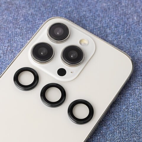 Pojedyncze szkło na aparat do iPhone 12 Mini / iPhone 12 / iPhone 11 czarna ramka