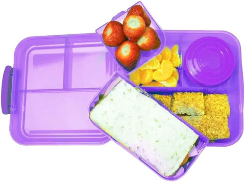 Pojemnik śniadaniowy na żywność Bento Cube Lunch Box Back To School 1.25L fioletowy
