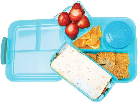 Pojemnik śniadaniowy na żywność Bento Cube Lunch Box Back To School 1.25L niebieski