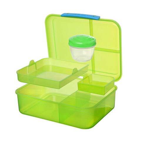 Pojemnik śniadaniowy na żywność Bento Cube Lunch Box Back To School 1.25L zielony