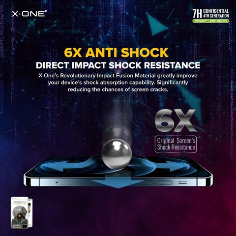 Protektor LCD X-ONE Extreme Shock Eliminator 4th gen. Privacy - do iPhone 13 Pro Max/14 Plus
