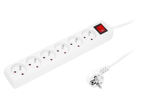 Przedłużacz sieciowy 6G 1,5M biały Blow
