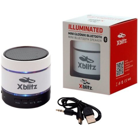 Przenośne głośniki bluetooth z mikrofonem i odtwarzaczem MP3 Xblitz Illuminated HD białe
