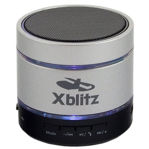 Przenośne głośniki bluetooth z mikrofonem i odtwarzaczem MP3 Xblitz Illuminated HD srebrne